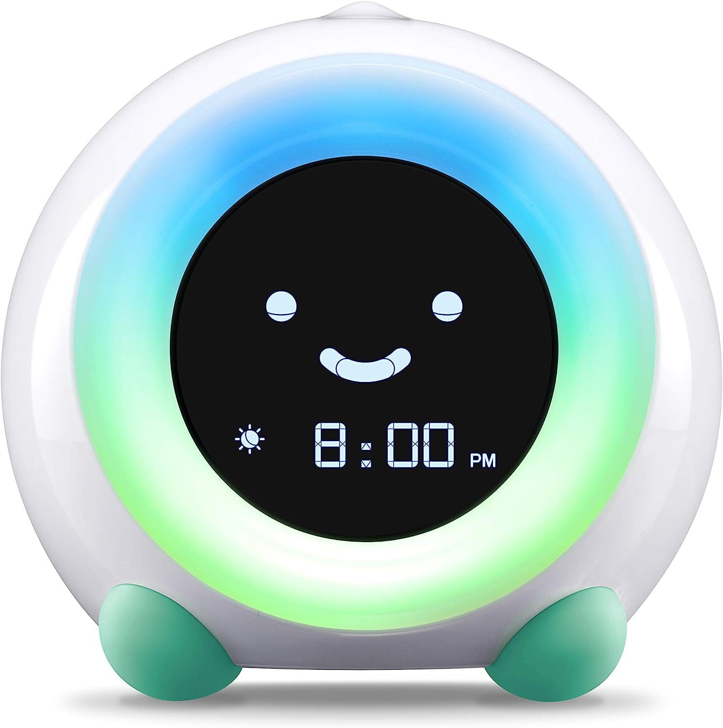 Entrenador de sueño para niños, reloj despertador, luz nocturna y máquina de sonidos de sueño