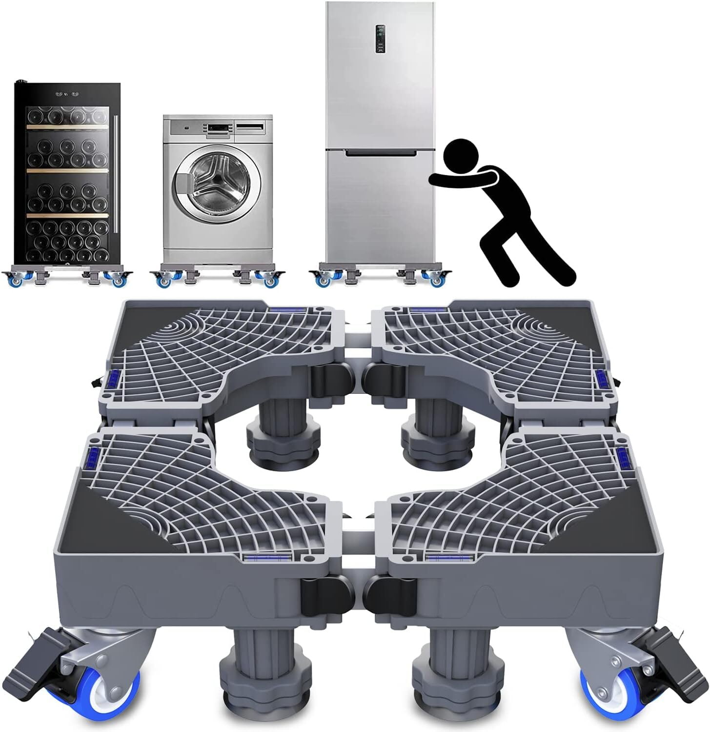 Base Móvil Universal con 8 Patas Fuertes y 4 Ruedas Dobles