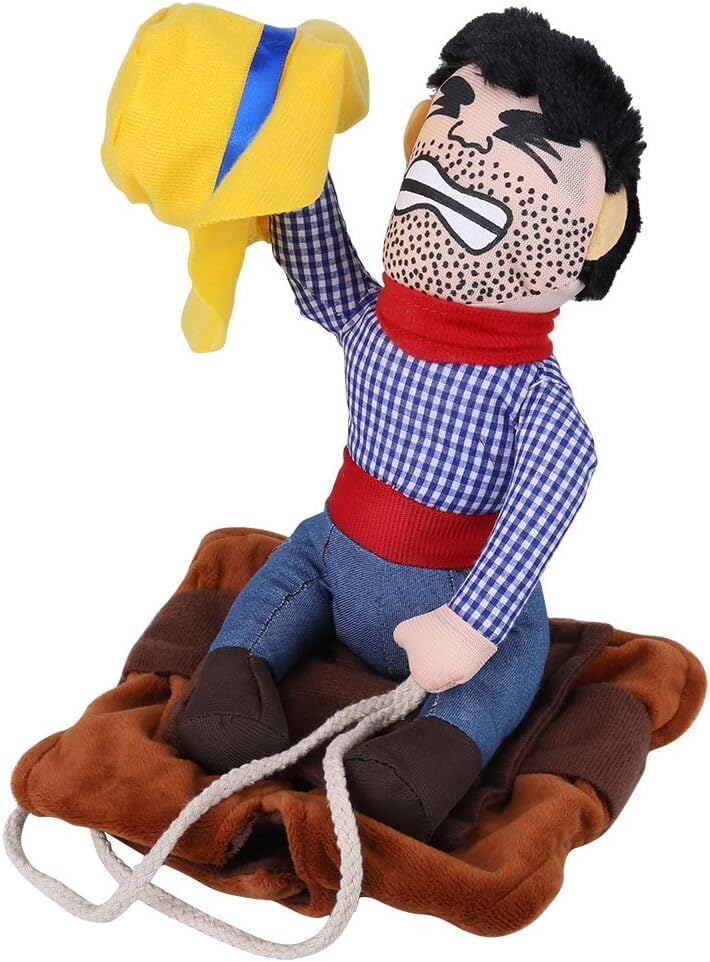 Disfraz de perro jinete de vaquero, Perro Gatos Chaleco Divertido