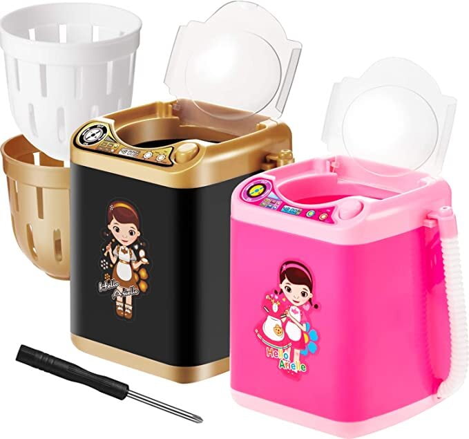 Máquina de lavado de maquillaje, 2 piezas automáticas mini lavadora
